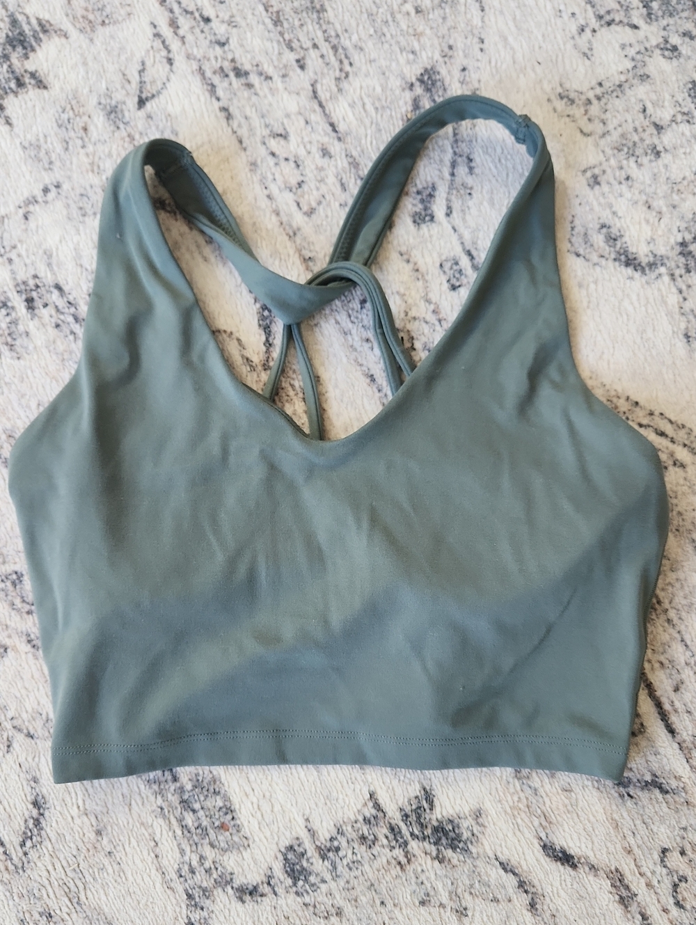 aerie Deep Olive Green Strappy Back Sports Bra